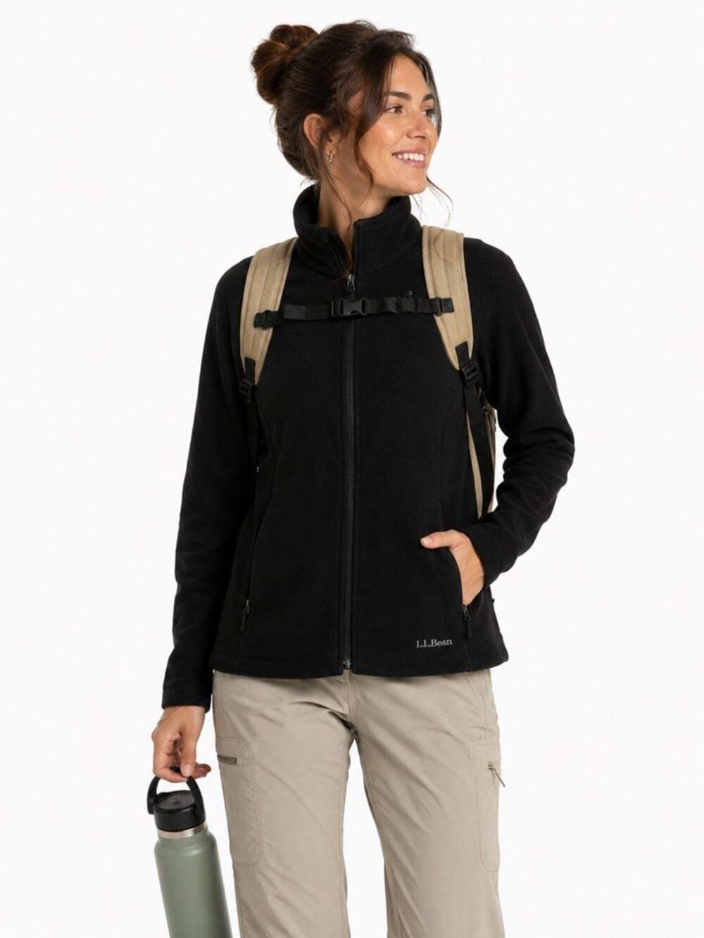 L.L. Bean Missy Gorpcore Black Soft Shell Long Sleeved Casual Jacket Siz…